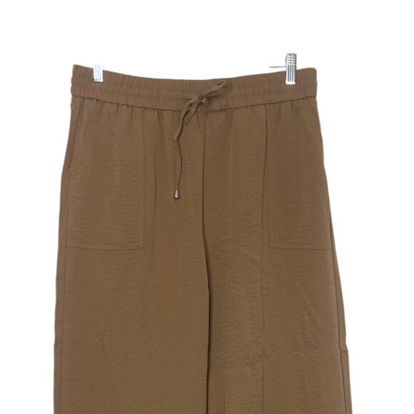 Funyyzo Wide Leg Pants Womens XL Brown New Elastic Waist - Picture 3 of 9